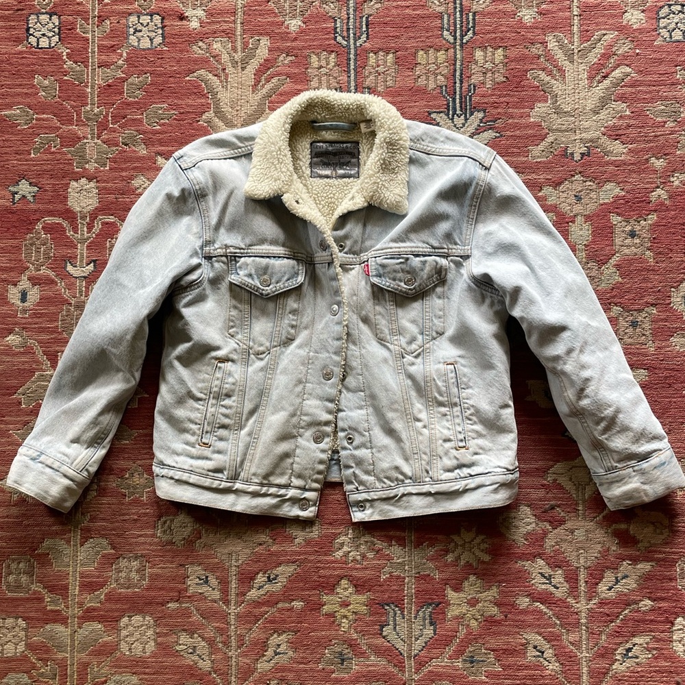 Levi’s x Google Jacquard Sherpa-lined Trucker Denim Jacket women’s large